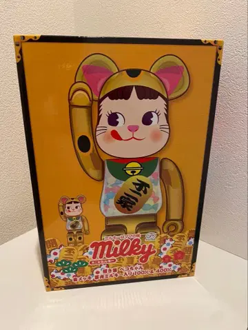 BE@RBRICK 마네키네코 페코짱 금 도금 축광 밀키