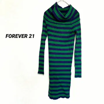 2956M FOREVER21 무릎 기장 니트 원피스 긴팔 스웨터 타이트