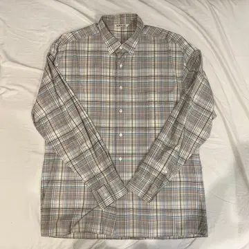 AURALEE 체크 무늬 긴팔 셔츠