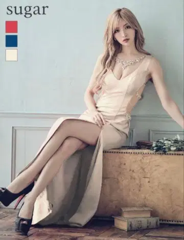 sugar angel R 베이지 롱 드레스