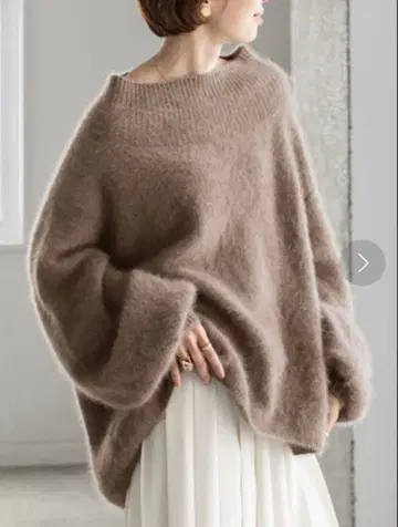 [컨디션 최상] NOBLE 퍼 니트 오프숄더 풀오버 브라운