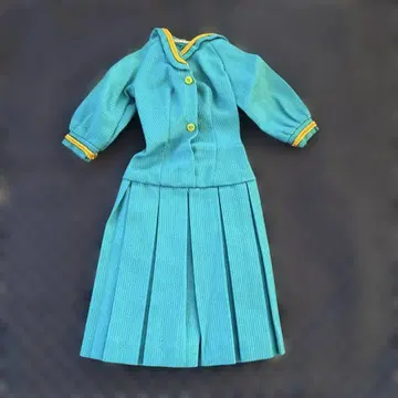 빈티지 바비 의류 옷 갈아입기 의류 터콰이즈 색 바비 세일러 원피스