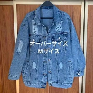 SHEIN 오버 사이즈 데미지 데님 자켓 M 사이즈