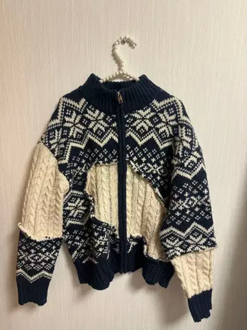 ZARA 노르딕 무늬 집업 스웨터