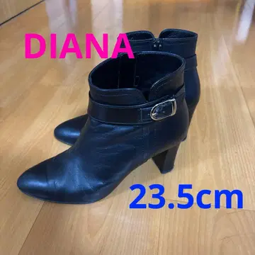 DIANA 블랙 가죽 숏부츠