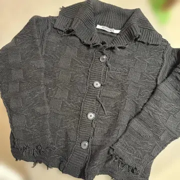 PERVERZE 블랙 니트 가디건