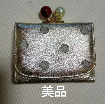 새상품급 페르케 골드 도트 자수 패턴 3단 폴더형 지갑