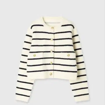 anuans 라쿤 블렌드 노카라 니트 자켓 보더