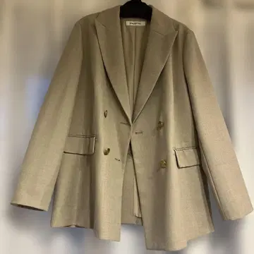 내추럴 뷰티 베이직 베이지 더블 브레스트 테일러드 자켓