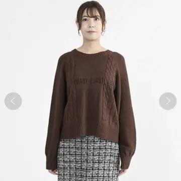 MARY QUANT 케이블 로고 자수 풀오버 니트