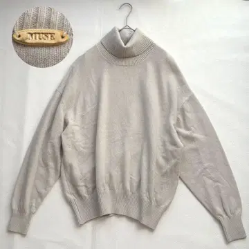 MUSE 울 캐시미어 터틀넥 니트 베이지 뮤즈 23AW