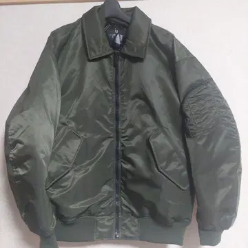 유니클로 +J 하이브리드 다운 오버 사이즈 리브 블루종 MA-1 L