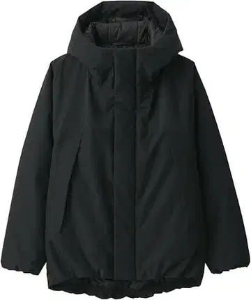 MUJI 따뜻한 솜 세탁 가능한 후드 자켓 블랙 M