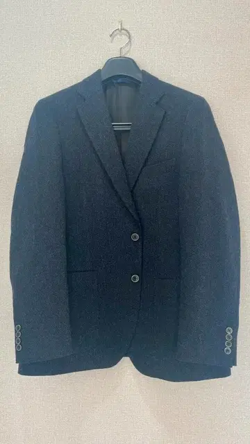 Kent Ave 트위드 테일러드 자켓 다크 블루 울 혼방