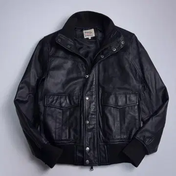 레어 컨디션 최상 더퍼 가죽 자켓 A-2 블루종 시어링 가죽 블랙