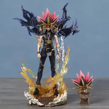 유희왕 듀얼몬스터즈 어둠의 유우기 피규어 불꽃 이펙트 포함 받침대 세트