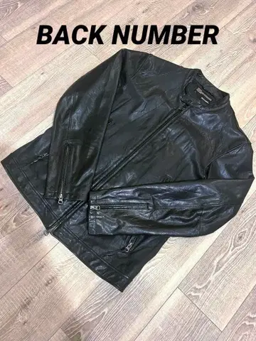 백 넘버 블랙 가죽 싱글 라이더 L