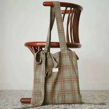 ikaw 체크 무늬 토트백