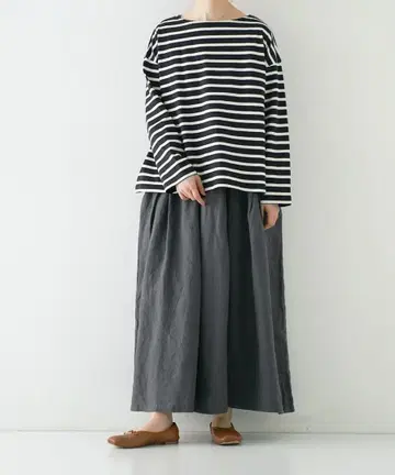 nest Robe : 보더 보트넥 풀오버 F 잉크 블랙