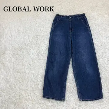 글로벌 워크 와이드 데님 팬츠 허리밴딩