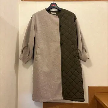 BEAMS HEART 퀼팅 자켓 베이지/카키