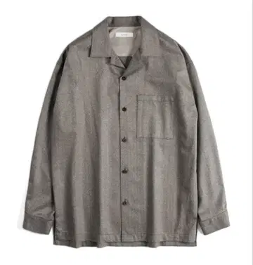 코르니에 울 실크 오픈 카라 셔츠