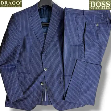 J3540 새상품급 휴고보스 DRAGO 원단 스트라이프 수트 네이비 50