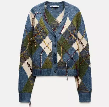 아가일 무늬 니트 가디건 ZARA 여성용