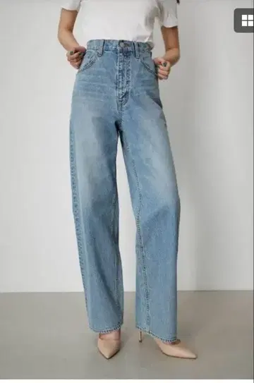 azul by moussy 하이웨스트 와이드 팬츠 신데님