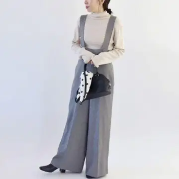 SHIPS quaranciel: 하이웨스트 살로펫 와이드 팬츠