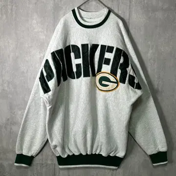 USA제 Packers 빅 로고 링거 맨투맨 XL 그레이 NFL
