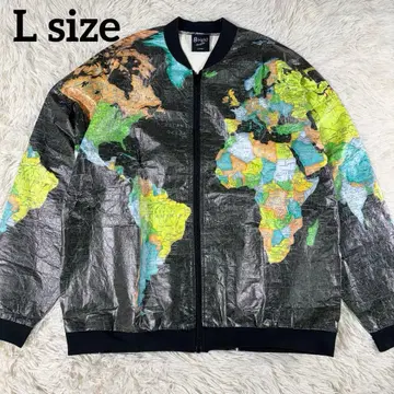 8 에이트 페이퍼 자켓 세계 지도 Lsize 블루종 라이트 아우터