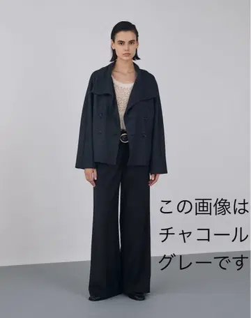 DES PRES 니트 콤비네이션 빅 칼라 자켓 [ 블랙 ]