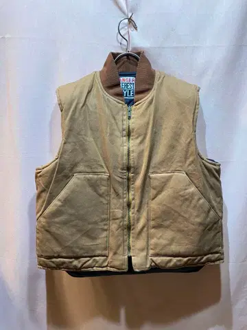 캔버스 덕 리버서블 충전솜 베스트 베이지 블랙 구제 의류 퀼팅