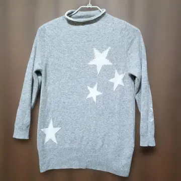 새상품급 변압기 퍼 캐시미어 100% 롤넥 별 패턴 스웨터 M