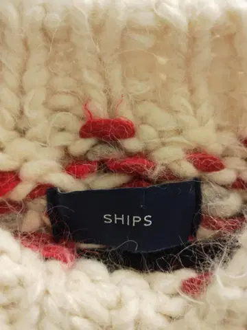 SHIPS 노르딕 무늬 스웨터 긴팔 아이보리/레드/그레이