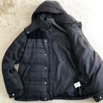 새상품급 빔즈 울 케이블 절개 다운 자켓 L 후드 탈부착 가능