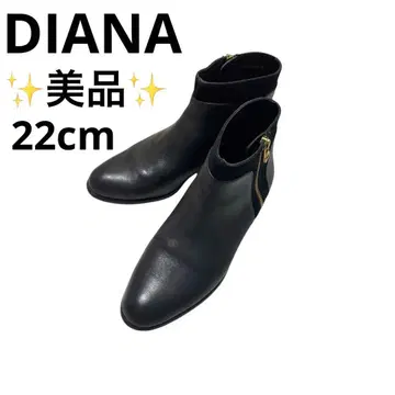 DIANA 다이애나 숏부츠 지퍼 가죽 블랙