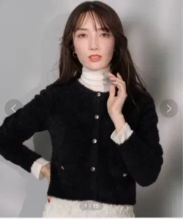 아푸와이저 리셰 컴팩트 라메 가디건 상의 블랙 검정 BK