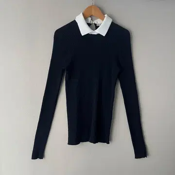 IENA 홀 리브 카라 부착 풀오버