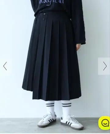 buoybuoy 트윌 체크 믹스 플리츠 스커트