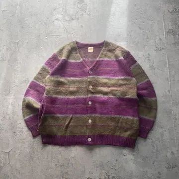 USA 구제 의류 올드 니트 가디건 투톤 컬러 레트로