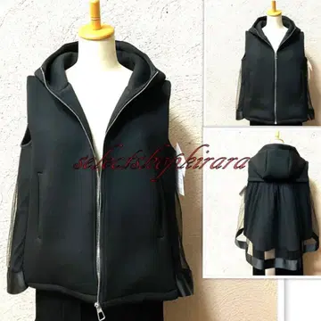 2025 신상 Deux Amour 등 튤 겹침 본딩 베스트 F/블랙