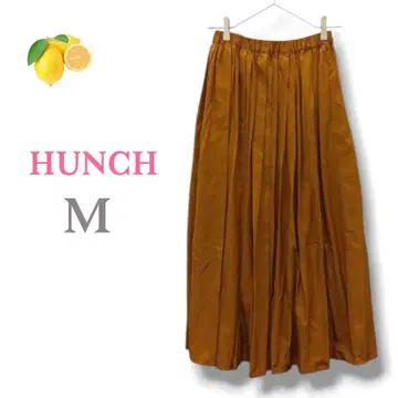 / [한치] 허리밴딩 롱 스커트 [M] 플리츠 포켓 플레어 개더