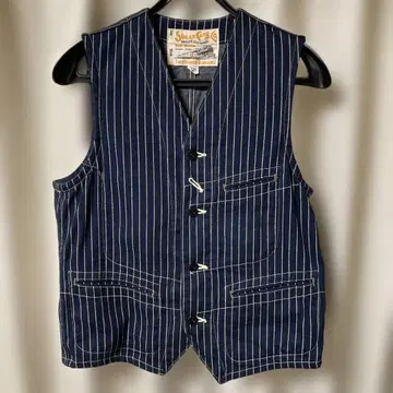 [ 새상품급 ] SUGAR CANE 워배시 스트라이프 베스트 M