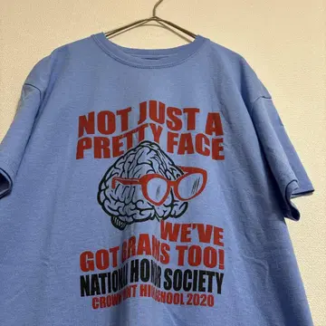 아메카지 반팔 M 사이즈 T셔츠 길단 미국 빈티지 의류 라이트 블루