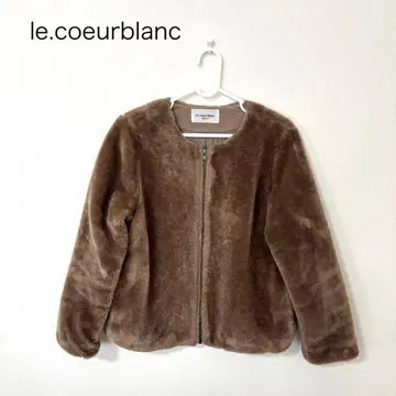 le.coeurblanc 인조 모피 자켓 블루종 브라운
