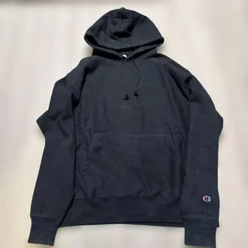 Champion Reverse Weave 후드티 L 블랙 무지