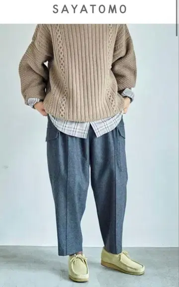 SAYATOMO 22AW-Tack Flannel Cargo Pants