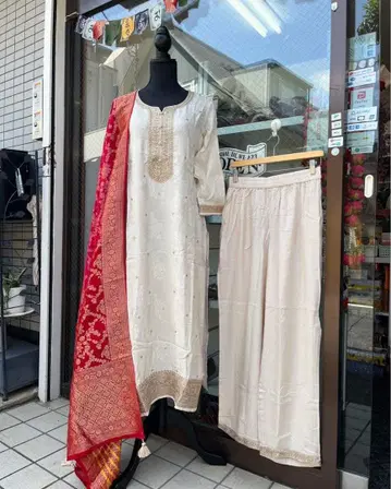 쿠르타, 팬츠, 숄 (3점 세트)